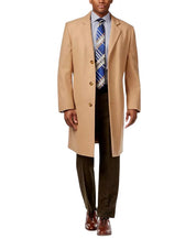 London Fog Mens Signature Wool-Blend Overcoat Coat 36S Camel  Brown