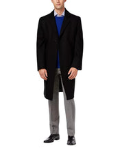 London Fog Mens Big and Tall Signature Wool-Blend Overcoat Coat 60 L Black