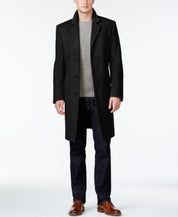Michael Kors Mens Modern fit Overcoat Coat 38 R Black Solid