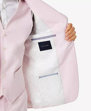 Tommy Hilfiger Men's Suit Jacket 38S Modern-Fit TH Flex Stretch Chambray Pink