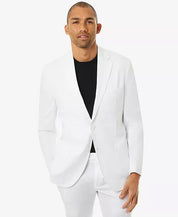 MICHAEL KORS Men's Modern-Fit Stretch Solid Suit Jacket White 44L