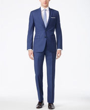 Calvin Klein X Fit Slim Fit 2PC Suit 40L / 33 x 32 Postal Blue Wool