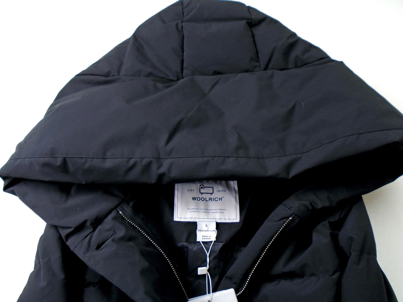 WOOLRICH Womens Puffy Prescott 800 Fill Power Down Coat Small Black