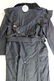 Barbour x Chloé Womens Dany Wax Trench Coat Size US 8 Navy Blue $2650