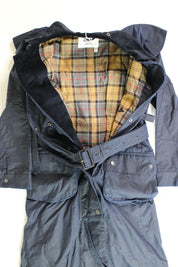 Barbour x Chloé Womens Dany Wax Trench Coat Size US 8 Navy Blue $2650