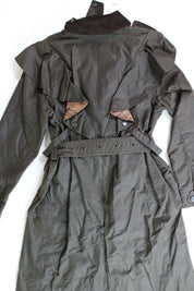 Barbour x Chloé Womens Dany Wax Trench Coat Size US 8 Dark Green Peat $2650