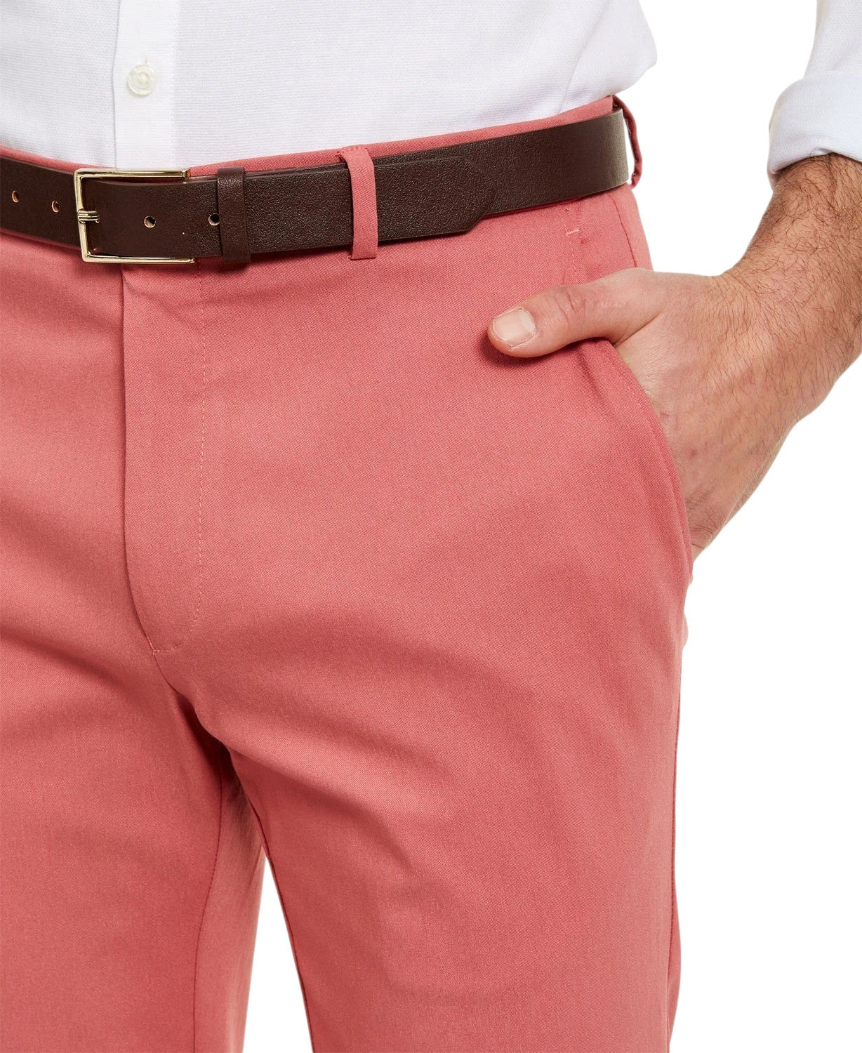 Tommy Hilfiger Mens Modern fit Dress Pants 38 / 32 Light Red Solid