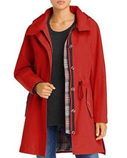 Pendleton Womens Bodega Bay Hooded Trench Coat Small Red