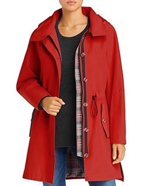 Pendleton Womens Bodega Bay Hooded Trench Coat Small Red