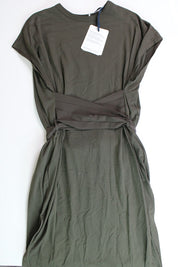 Moncler Womens Belted T Shirt Dress Size XXL Military Green