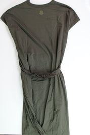 Moncler Womens Belted T Shirt Dress Size XXL Military Green