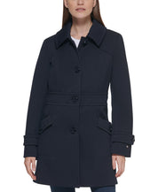 Tommy Hilfiger Women's Plus Single-Breasted Peacoat Coat Blue 2X Navy