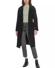 Marc New York Women's Belted Wrap Coat Black Size 8 Wool