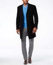 Tommy Hilfiger Mens Classic fit Overcoat Coat 36 S Black Solid