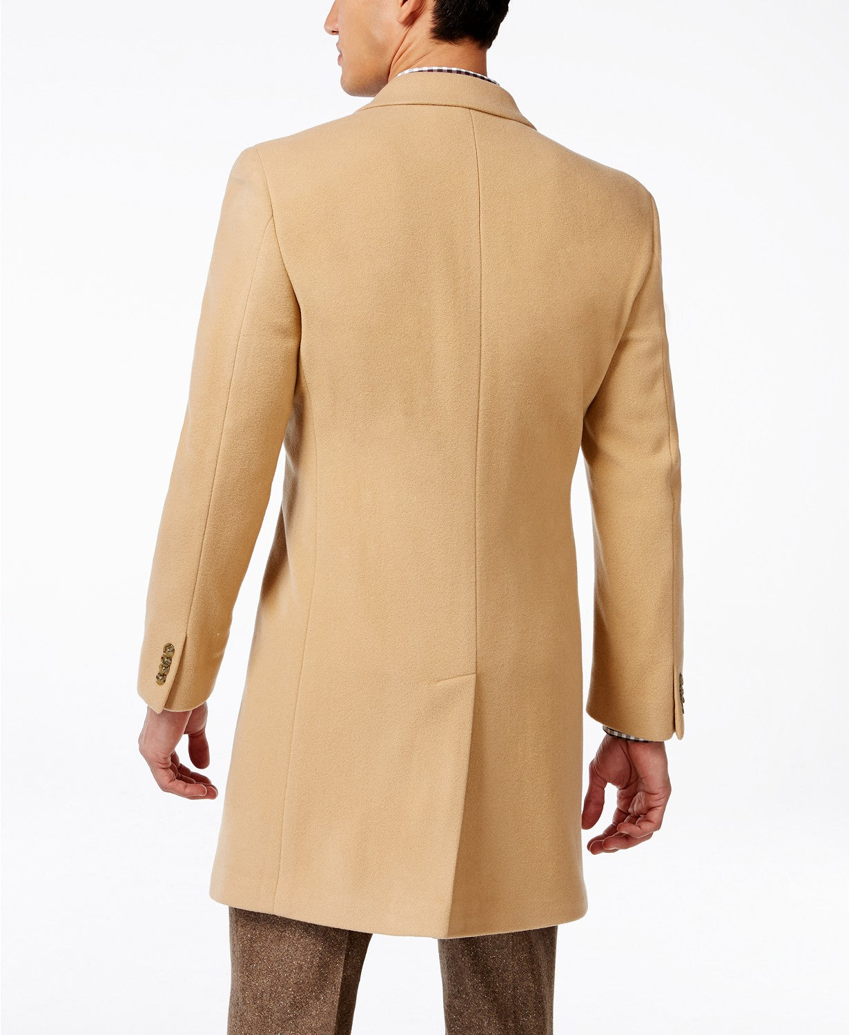 Tommy Hilfiger Mens Slim fit Overcoat Coat 48 L Beige Solid