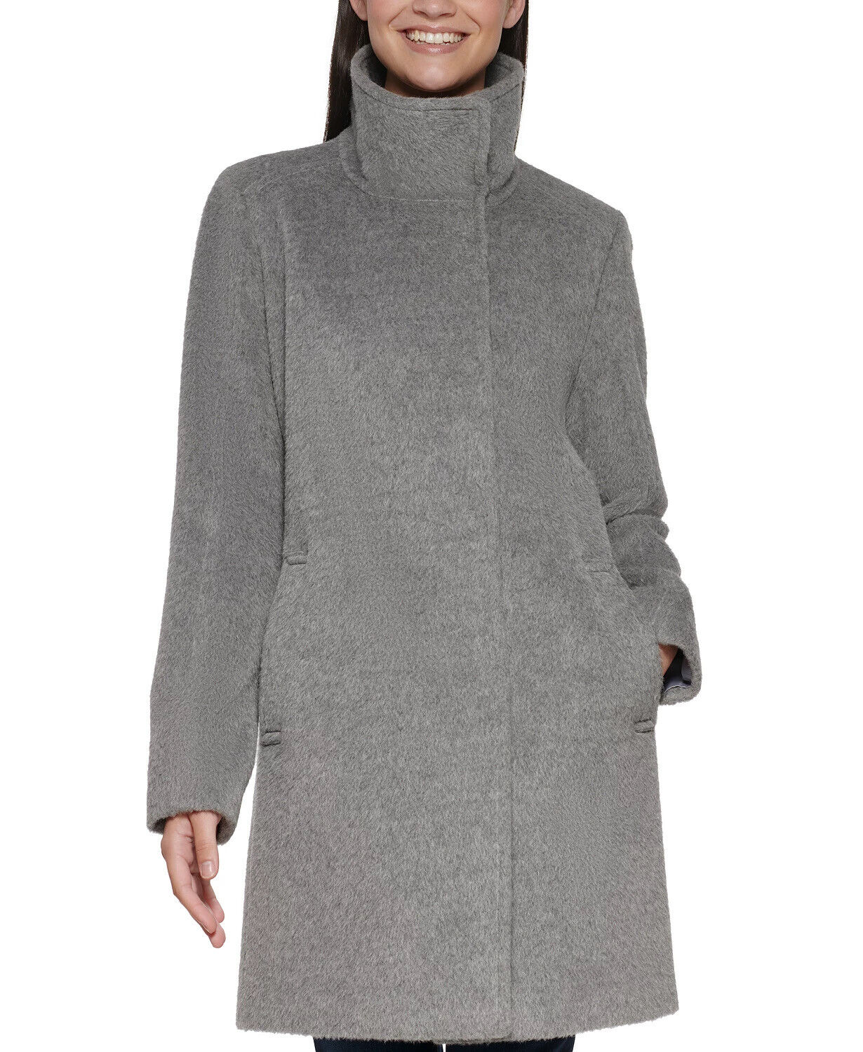 Cole Haan Women's Wool Walker Coat Gray 4 Wool