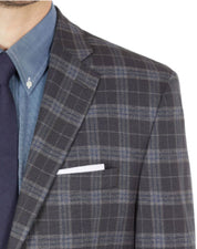 Lauren Ralph Lauren Mens Classic-Fit Windowpane Sport Coat 36R Grey Plaid