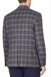 Lauren Ralph Lauren Mens Classic-Fit Windowpane Sport Coat 36R Grey Plaid