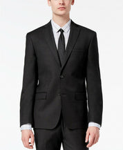 DKNY Men's Modern-Fit Stretch Textured Suit Jacket 36R Black