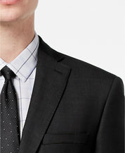 DKNY Men's Modern-Fit Stretch Textured Suit Jacket 36R Black