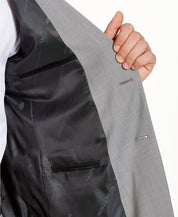 Armani Exchange Men's Slim-Fit Light Grey Wool Suit Jacket 44L