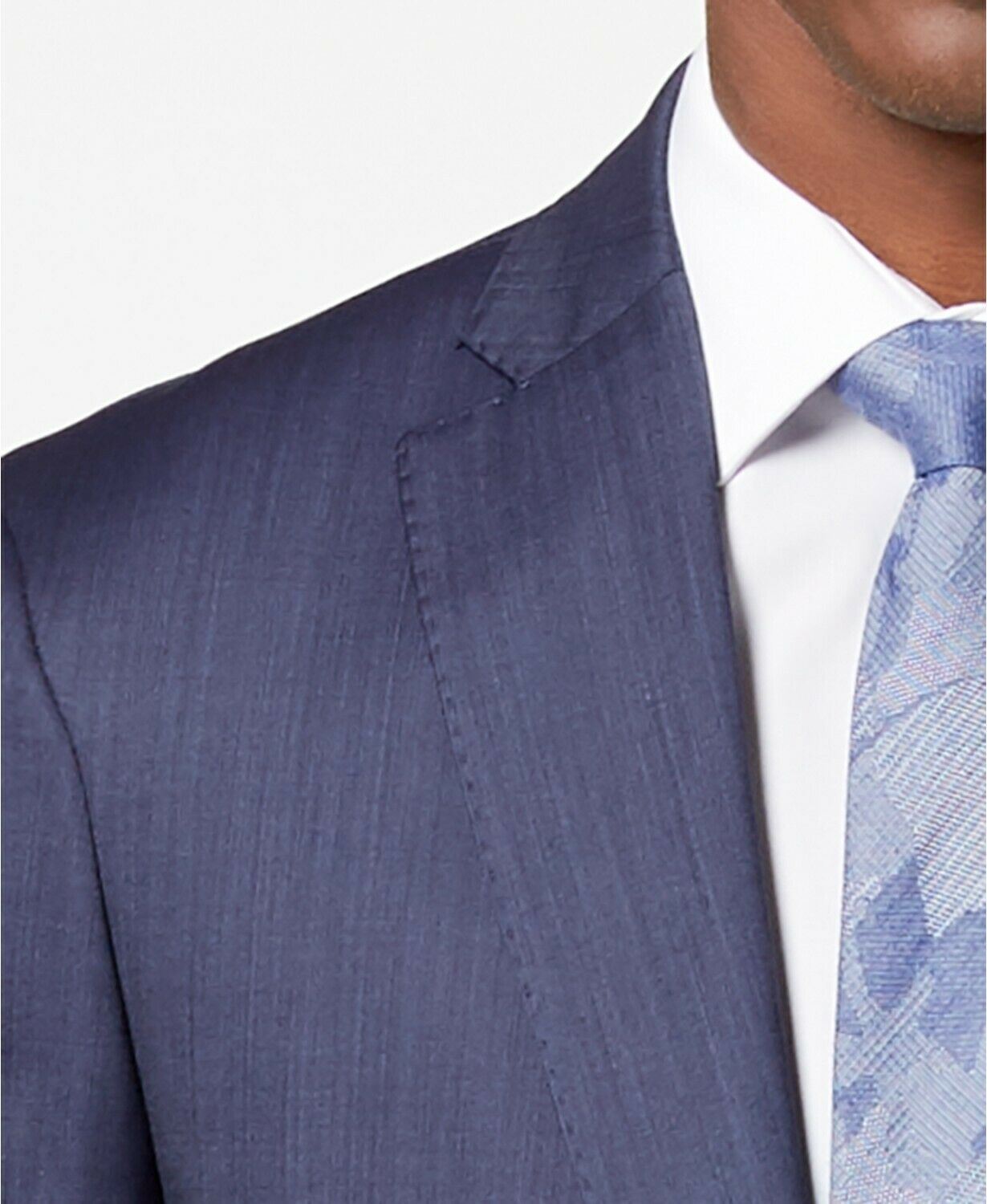 DKNY Men's Modern-Fit Stretch Textured Suit Jacket Sport Coat 36R Blue Wool