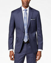 DKNY Men's Modern-Fit Stretch Textured Suit Jacket Sport Coat 36R Blue Wool