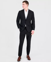 Hugo Boss Mens Modern fit Wool 2 Piece Suit 46 L Pants 40 / 34 Black Solid