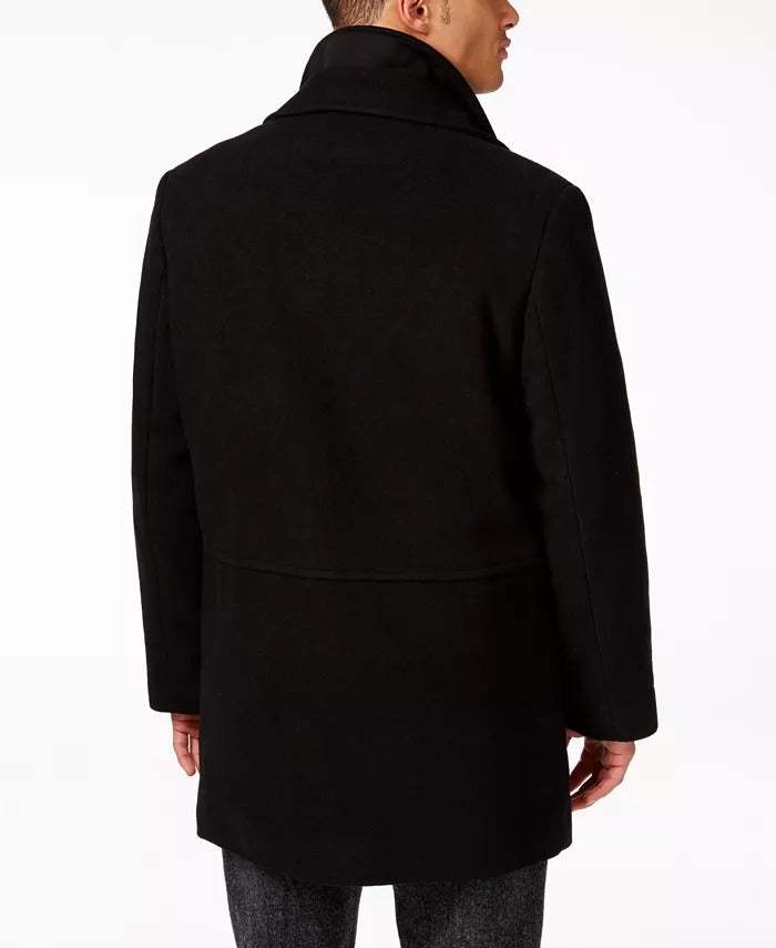 CALVIN KLEIN Men Coleman Wool-Blend Overcoat Coat 42S Black