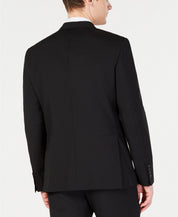 DKNY Men's Modern-Fit Stretch Black Solid Suit Jacket 40L Wool / Mohair