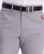 Kenneth Cole Slim-Fit Performance Stretch Mini-Plaid Dress Pants 36 x 32 Grey