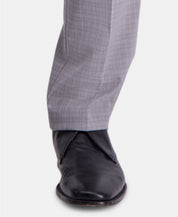 Kenneth Cole Slim-Fit Performance Stretch Mini-Plaid Dress Pants 36 x 32 Grey