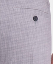 Kenneth Cole Slim-Fit Performance Stretch Mini-Plaid Dress Pants 36 x 34 Grey