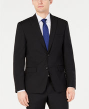 DKNY Men's Modern-Fit Stretch Black Solid Suit Jacket 44S Wool