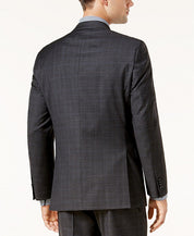 Tommy Hilfiger Modern-Fit TH Flex Performance Plaid Suit Jacket 42L Grey