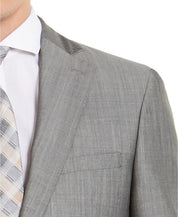 DKNY Men's Slim-Fit Stretch Suit Jacket 44R Light Grey Wool