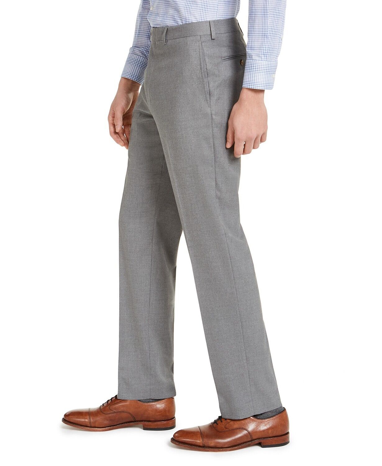 Lauren Ralph Lauren Classic-Fit UltraFlex Micro-Twill Dress Pants 36 x 34 Grey