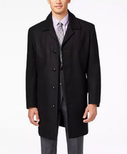 London Fog Mens Signature Wool Blend Top Overcoat  42 S Black