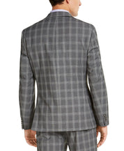 Alfani Men's Slim-Fit Stretch Gray Plaid Suit Jacket 38S