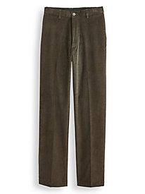 Haggar Mens Classic fit Cotton Dress Pants Corduroy 44 / 32 Green Solid