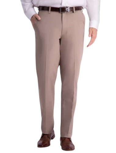 Haggar Mens Classic fit Cotton Dress Pants 40 / 32 Beige Solid