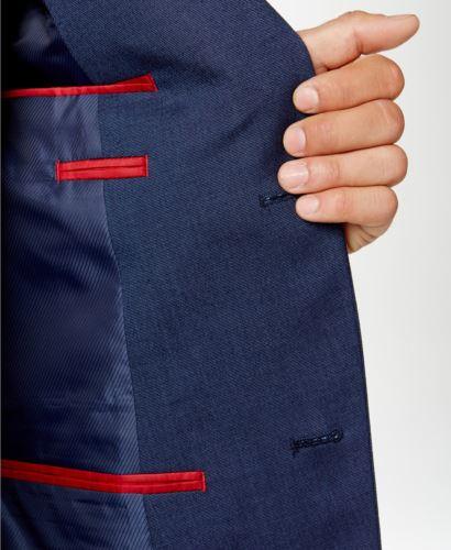 Alfani Mens Slim fit Suit Jacket Blazer 44 R Blue Solid Stretch