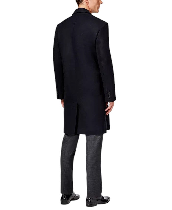 London Fog Mens Big and Tall Signature Wool-Blend Overcoat Coat 60 L Black