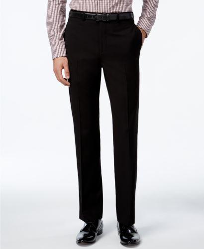 Calvin Klein Mens Slim fit Dress Pants 34 / 29 Black Solid Stretch