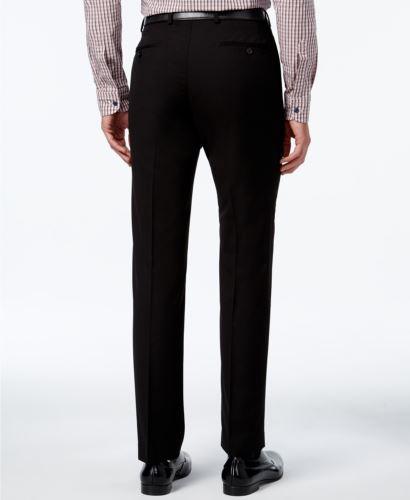 Calvin Klein Mens Slim fit Dress Pants 34 / 29 Black Solid Stretch