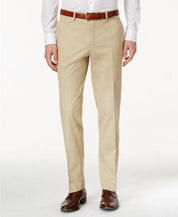 Bar Iii Men Slim fit Dress Pants 32 / 30 Beige Solid Stretch
