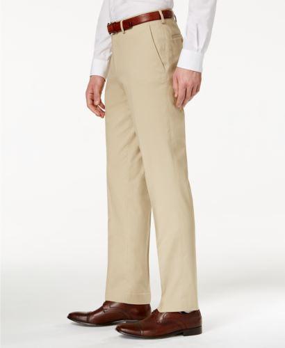 Bar Iii Mens Slim fit Dress Pants 33 / 30 Beige Solid Stretch