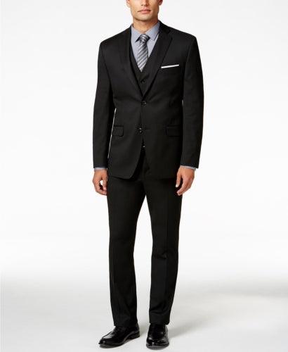Alfani Mens Slim fit Suit Jacket Blazer 52 L Black Solid Stretch