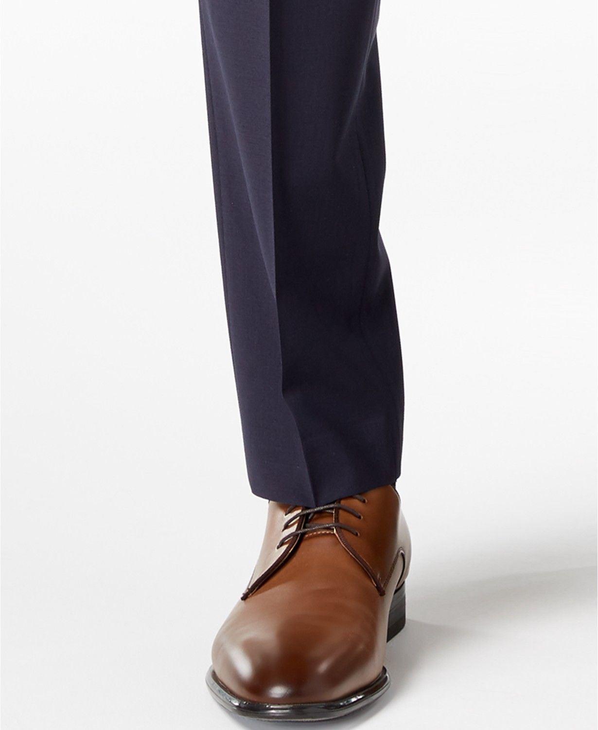 Calvin Klein Mens Skinny fit Dress Pants 40 / 32 Navy Blue Solid