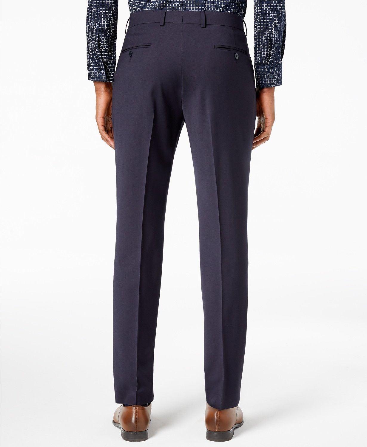 Calvin Klein Mens Skinny fit Dress Pants 30 / 32 Blue Solid Stretch